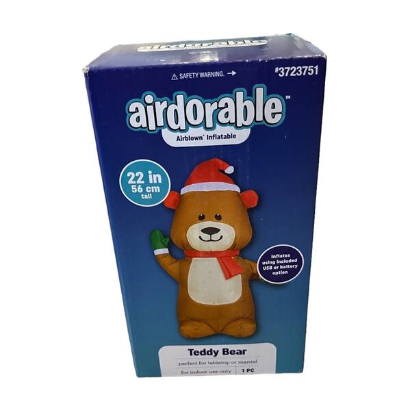 New Gemmy Airdorable Airblown Inflatable Teddy Bear 22" 3723751 Indoor - Picture 1 of 4